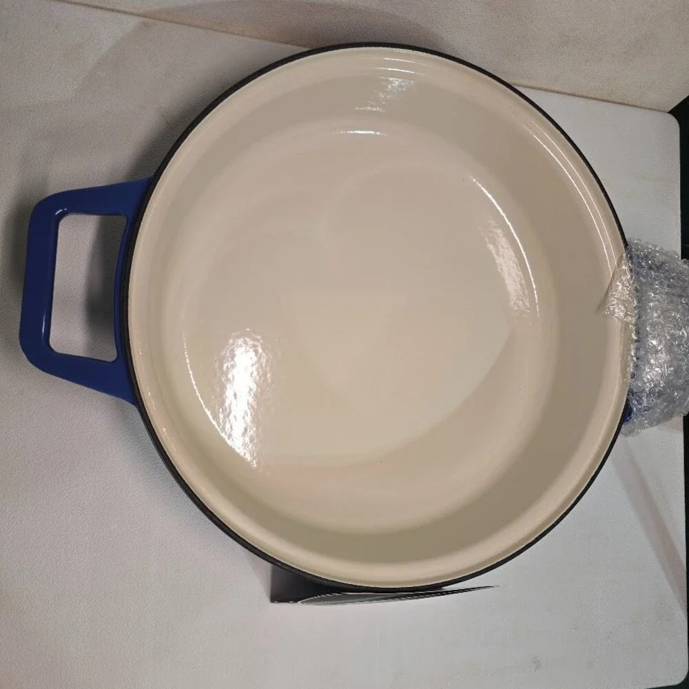 Misen 5.5qt Dutch Oven Braiser Blue Enameled Cast Iron Pot + Lid